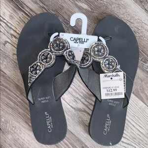 Capelli of New York Women's Embellished Gray Sandals